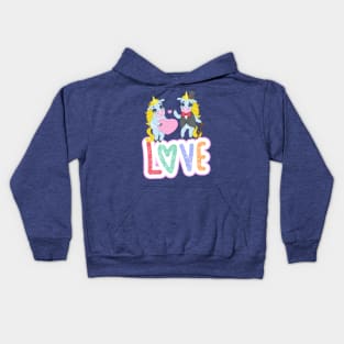 Unicorn loving couple - valentines day Kids Hoodie